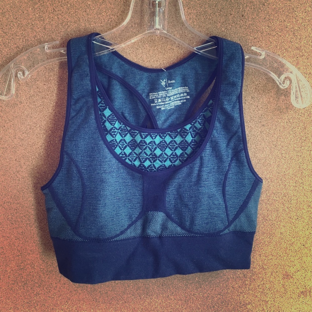NWT, Ibex Balance Crop Bra - size L large